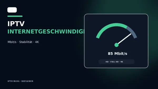 IPTV Internetgeschwindigkeit mit Speedtest und HD 4K Bandbreitenanzeige
