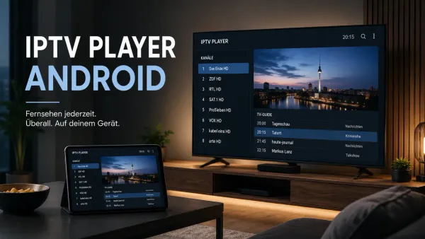IPTV Player auf einem Android TV Gerät und Smartphone
