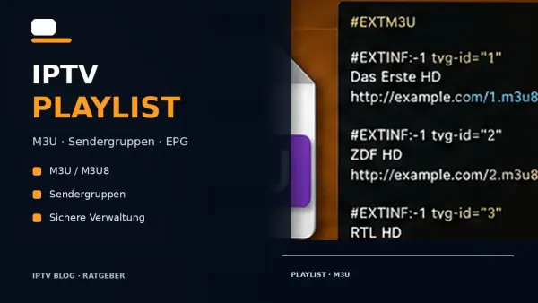IPTV Playlist mit Sendergruppen auf einem Fernseher
