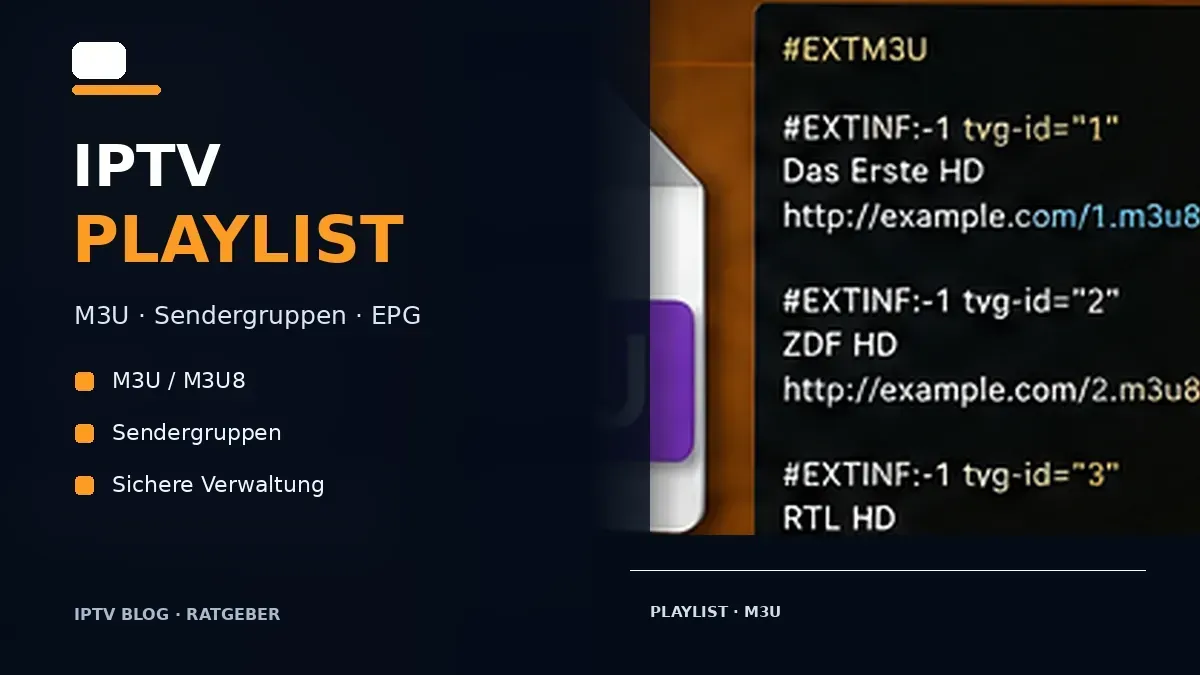 IPTV Playlist mit Sendergruppen auf einem Fernseher