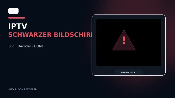 IPTV schwarzer Bildschirm mit Fehlerdiagnose auf einem Fernseher