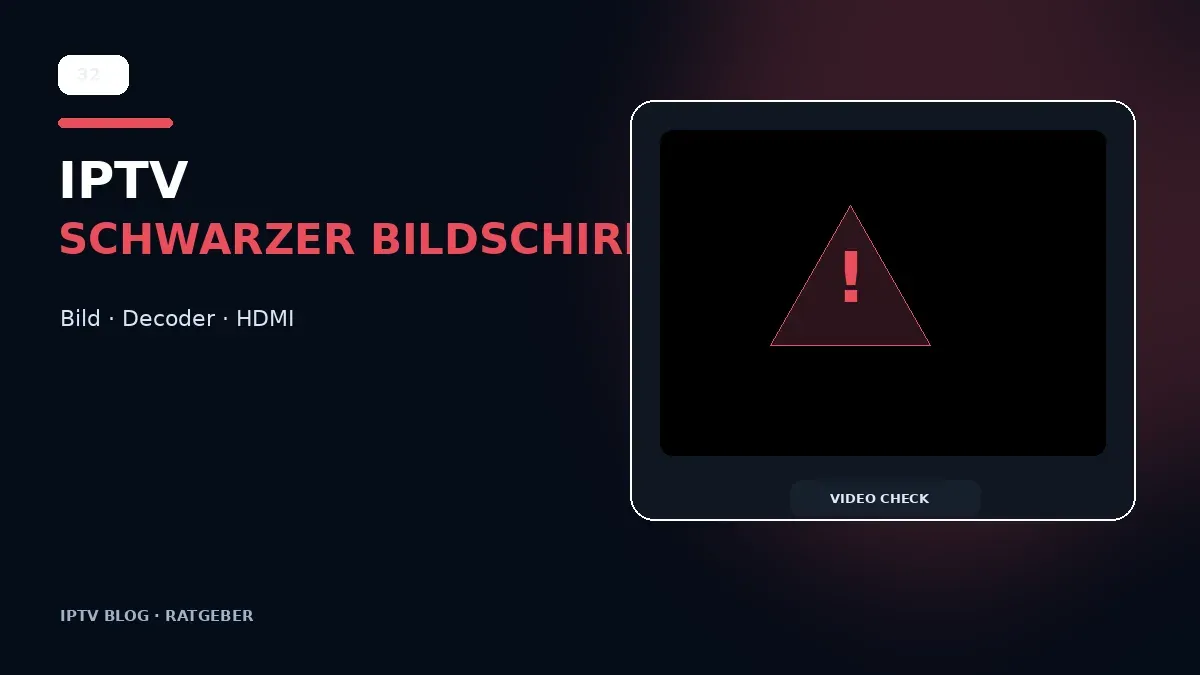 IPTV schwarzer Bildschirm mit Fehlerdiagnose auf einem Fernseher