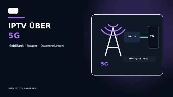 IPTV über 5G mit Mobilfunkmast 5G Router und Smart TV
