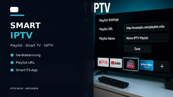 Smart IPTV App auf einem Smart TV mit Playlist und Sendergruppen