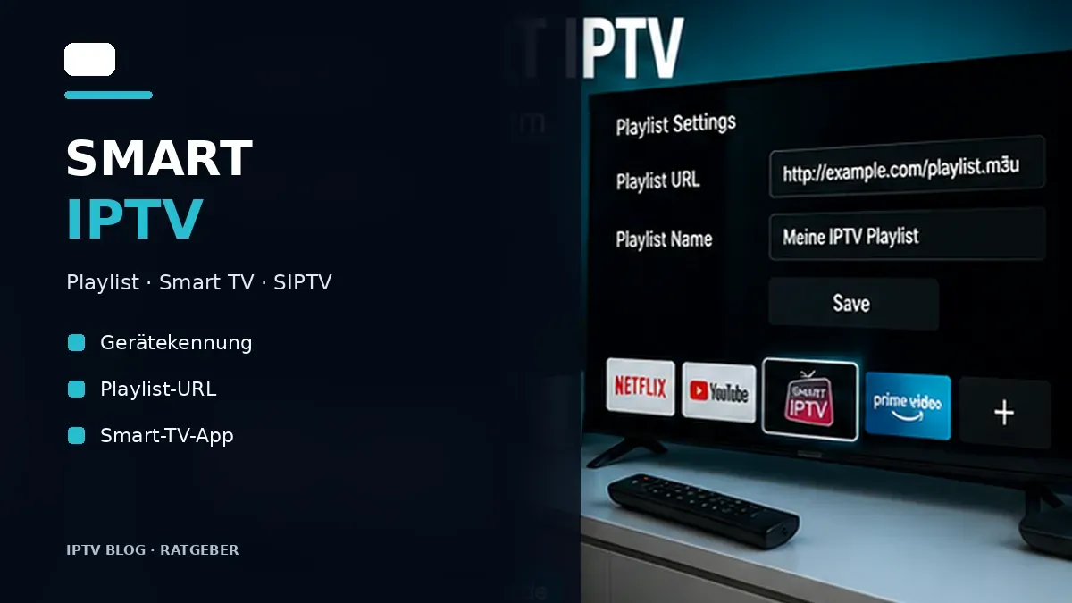 Smart IPTV App auf einem Smart TV mit Playlist und Sendergruppen