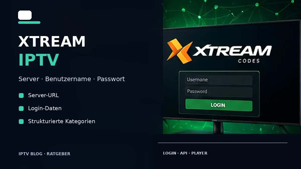 Xtream IPTV Login mit Server URL Benutzername und Passwort